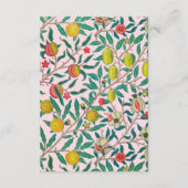 William Morris Pomegranat in rosa Begleitkarte (Rückseite)