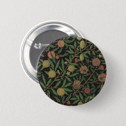 William Morris Pomegranate Black Fruit Button (Vorne & Hinten)