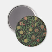 William Morris Pomegranate Black Fruit Magnet (Vorderseite/Rückseite)