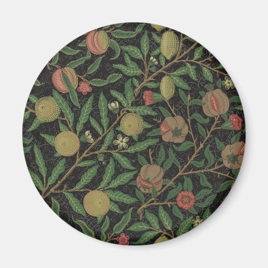William Morris Pomegranate Black Fruit Magnet (Vorne)