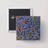 William Morris Pomegranate Blue Colorful Wallpaper Button (Vorne & Hinten)