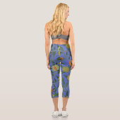 William Morris Pomegranate Blue Colorful Wallpaper Capri Leggings (Rückseite)