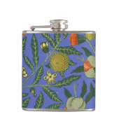 William Morris Pomegranate Blue Colorful Wallpaper Flachmann (Vorderseite)