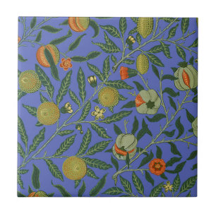 William Morris Pomegranate Blue Colorful Wallpaper Fliese