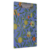 William Morris Pomegranate Blue Colorful Wallpaper Klemmbrett (Rechts)