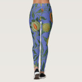 William Morris Pomegranate Blue Colorful Wallpaper Leggings (Rückseite)