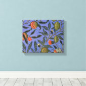 William Morris Pomegranate Blue Colorful Wallpaper Leinwanddruck (Insitu (Holzboden))