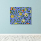 William Morris Pomegranate Blue Colorful Wallpaper Leinwanddruck (Insitu (Holzboden))