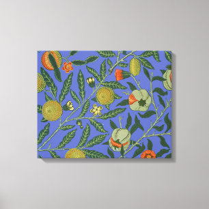 William Morris Pomegranate Blue Colorful Wallpaper Leinwanddruck