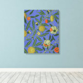 William Morris Pomegranate Blue Colorful Wallpaper Leinwanddruck (Insitu (Holzboden))