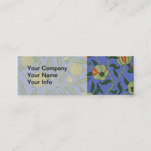 William Morris Pomegranate Blue Colorful Wallpaper Mini Visitenkarte