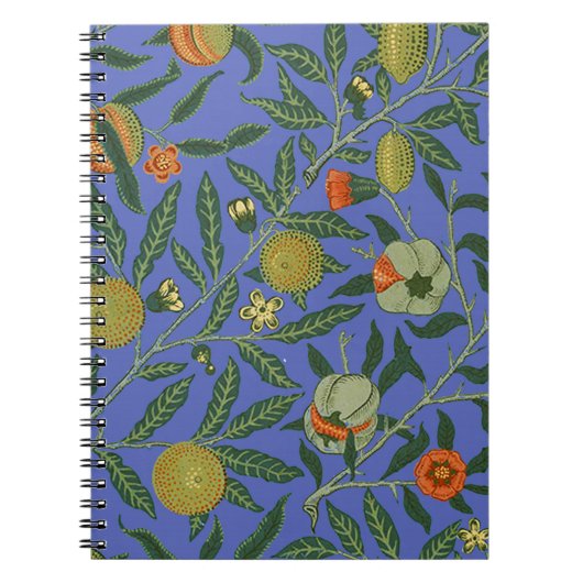 William Morris Pomegranate Blue Colorful Wallpaper Notizblock (Vorderseite)
