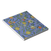 William Morris Pomegranate Blue Colorful Wallpaper Notizblock (angewinkelt)