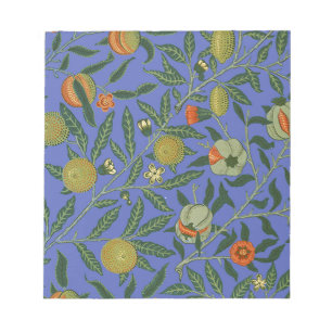 William Morris Pomegranate Blue Colorful Wallpaper Notizblock