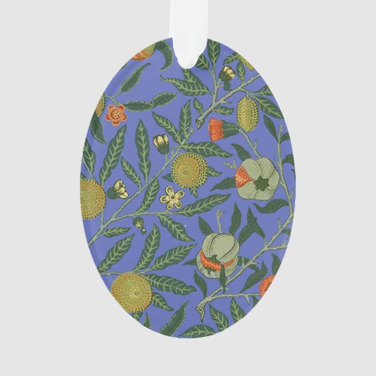 William Morris Pomegranate Blue Colorful Wallpaper Ornament (Rückseite)