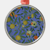 William Morris Pomegranate Blue Colorful Wallpaper Ornament Aus Metall (Vorne)