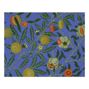 William Morris Pomegranate Blue Colorful Wallpaper Poster