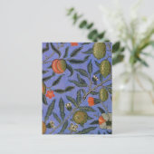 William Morris Pomegranate Blue Colorful Wallpaper Postkarte (Stehend Vorderseite)