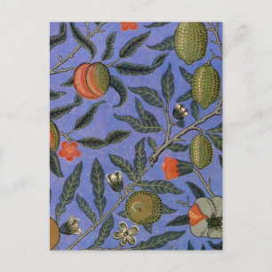 William Morris Pomegranate Blue Colorful Wallpaper Postkarte