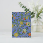 William Morris Pomegranate Blue Colorful Wallpaper Postkarte (Stehend Vorderseite)