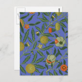 William Morris Pomegranate Blue Colorful Wallpaper Postkarte (Vorne/Hinten)