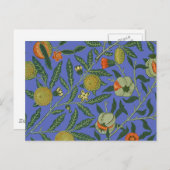 William Morris Pomegranate Blue Colorful Wallpaper Postkarte (Vorne/Hinten)