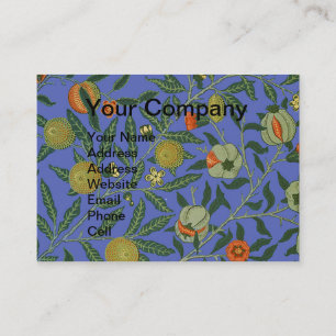 William Morris Pomegranate Blue Colorful Wallpaper Visitenkarte