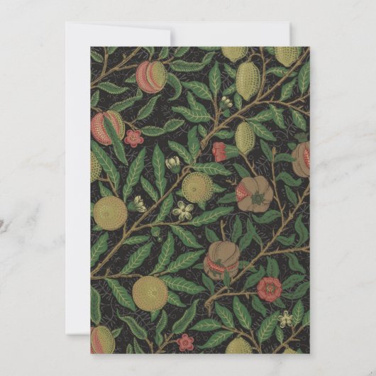 William Morris Pomegranate Classic Frucht Einladung (Rückseite)