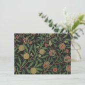 William Morris Pomegranate Classic Frucht Einladung (Stehend Vorderseite)