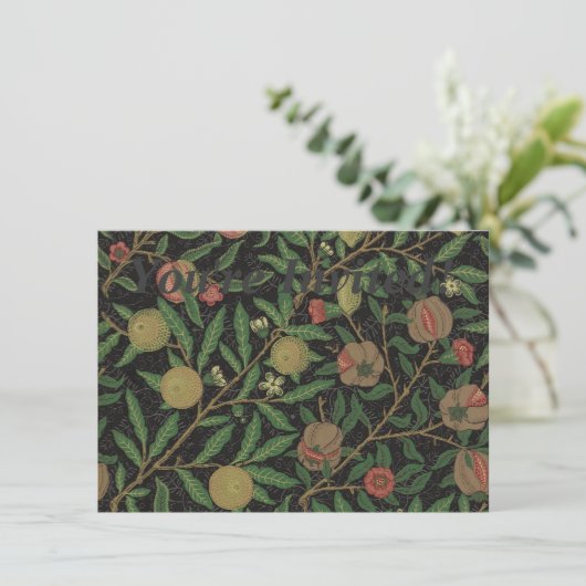 William Morris Pomegranate Classic Frucht Einladung (Stehend Vorderseite)