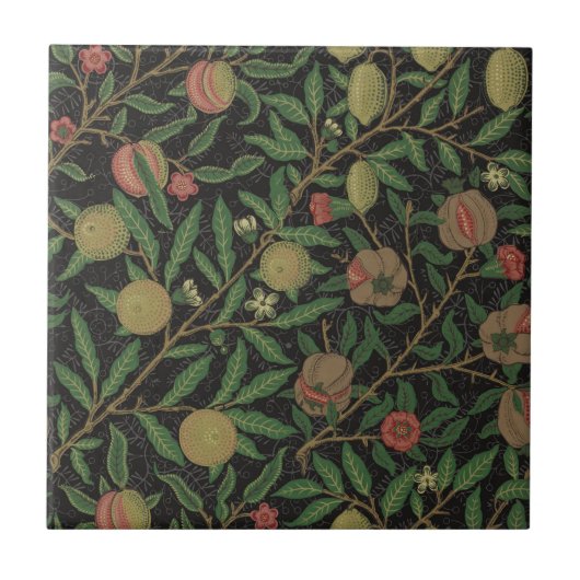 William Morris Pomegranate Classic Frucht Fliese (Vorderseite)