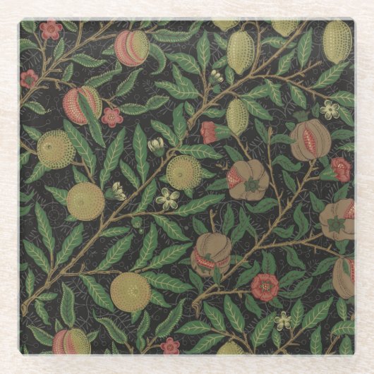 William Morris Pomegranate Classic Frucht Glasuntersetzer (Vorderseite)