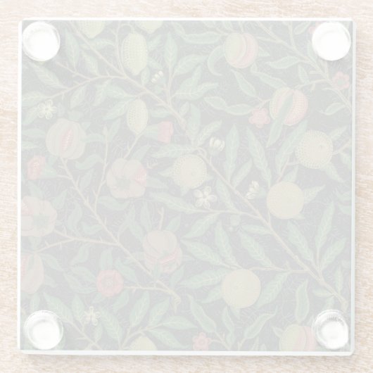 William Morris Pomegranate Classic Frucht Glasuntersetzer (Rückseite)