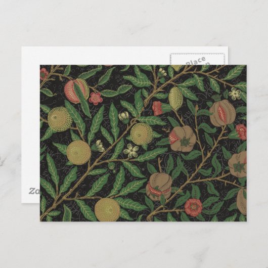 William Morris Pomegranate Classic Frucht Postkarte (Vorne/Hinten)