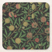 William Morris Pomegranate Classic Frucht Rechteckiger Pappuntersetzer (Vorderseite)