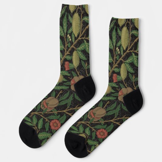 William Morris Pomegranate Classic Frucht Socken (Linkes Detail)