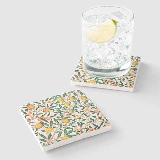 WILLIAM MORRIS "POMEGRANATE" DESIGN STONE UNTERSET STEINUNTERSETZER (Seitenansicht)