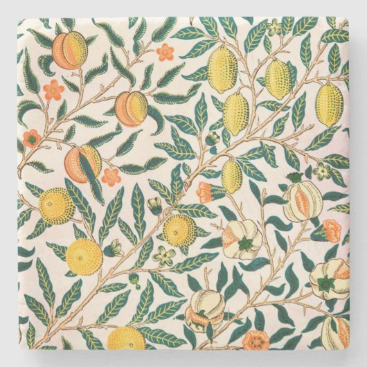 WILLIAM MORRIS "POMEGRANATE" DESIGN STONE UNTERSET STEINUNTERSETZER (Vorderseite)