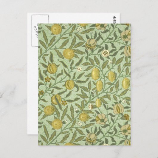 William Morris Pomegranate Fruchtdesign Postkarte (Vorne/Hinten)