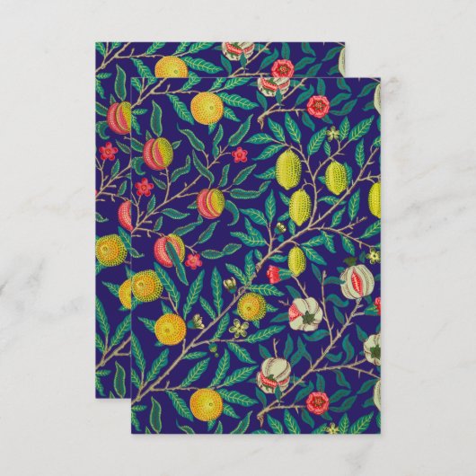 William Morris Pomegranate in der Marine Begleitkarte (Vorne/Hinten)