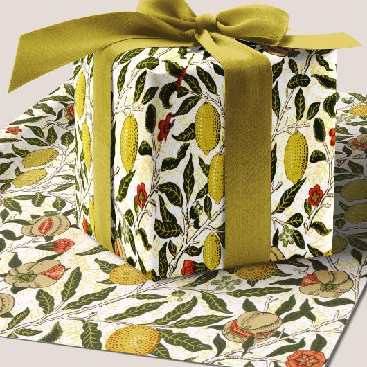 William Morris Pomegranate Lemons Fruchtmuster Geschenkpapier