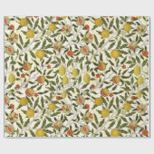 William Morris Pomegranate Lemons Fruchtmuster Geschenkpapier (Flach)