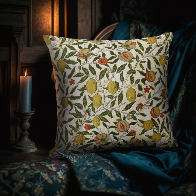 William Morris Pomegranate Lemons Yellow Fruits Kissen (Von Creator hochgeladen)