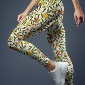 William Morris Pomegranate Lemons Yellow Fruits Leggings