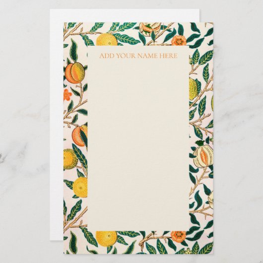 WILLIAM MORRIS "POMEGRANATE" PATTERSTATIONERY BRIEFPAPIER (Vorne/Hinten)