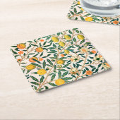 WILLIAM MORRIS "POMEGRANATE" SQUARE PAPER UNTERSET RECHTECKIGER PAPPUNTERSETZER (angewinkelt)