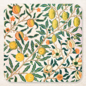 WILLIAM MORRIS "POMEGRANATE" SQUARE PAPER UNTERSET RECHTECKIGER PAPPUNTERSETZER (Vorderseite)