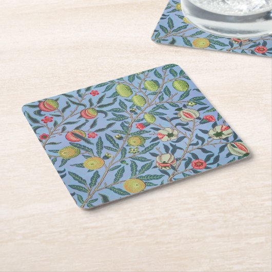 WILLIAM MORRIS "POMEGRANATE" SQUARE PAPER UNTERSET RECHTECKIGER PAPPUNTERSETZER (angewinkelt)