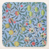 WILLIAM MORRIS "POMEGRANATE" SQUARE PAPER UNTERSET RECHTECKIGER PAPPUNTERSETZER (Vorderseite)