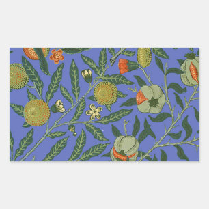 William Morris Pomegranate Wallpaper Rechteckiger Aufkleber